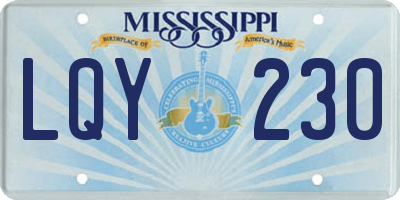 MS license plate LQY230