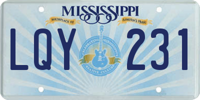 MS license plate LQY231