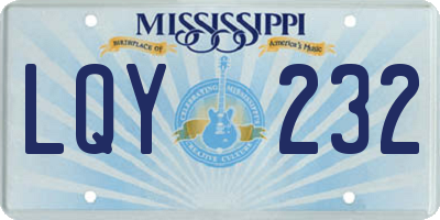 MS license plate LQY232