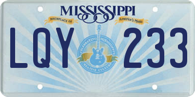 MS license plate LQY233