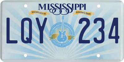 MS license plate LQY234