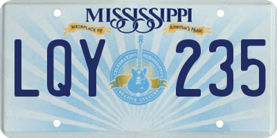 MS license plate LQY235