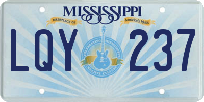 MS license plate LQY237