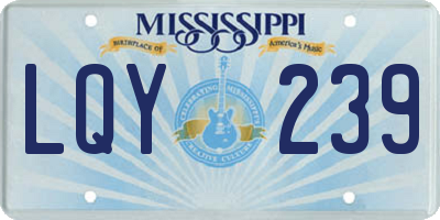 MS license plate LQY239
