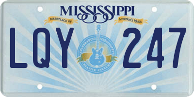 MS license plate LQY247