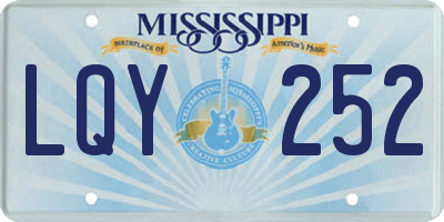 MS license plate LQY252