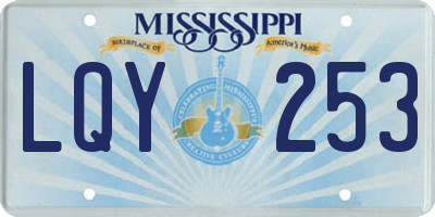 MS license plate LQY253