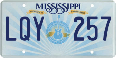 MS license plate LQY257