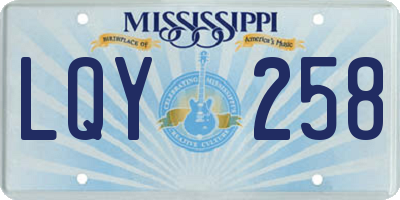 MS license plate LQY258