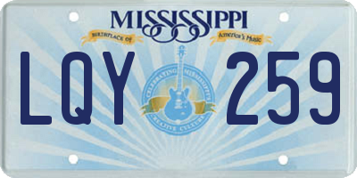 MS license plate LQY259