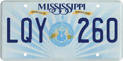 MS license plate LQY260