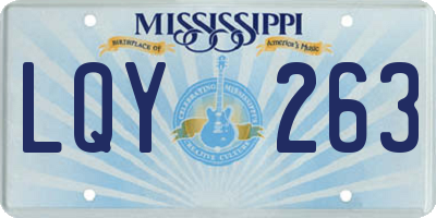 MS license plate LQY263