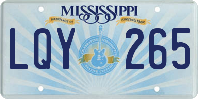 MS license plate LQY265