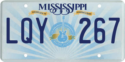 MS license plate LQY267