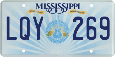 MS license plate LQY269