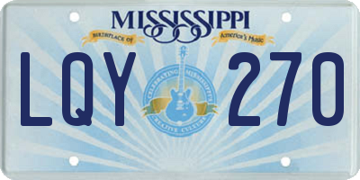 MS license plate LQY270