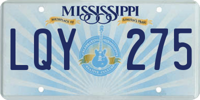 MS license plate LQY275