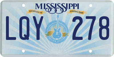 MS license plate LQY278