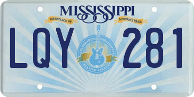 MS license plate LQY281