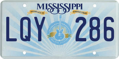 MS license plate LQY286