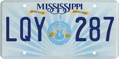 MS license plate LQY287