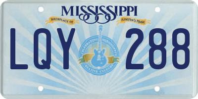 MS license plate LQY288