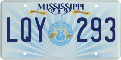 MS license plate LQY293