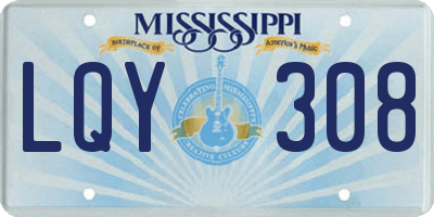 MS license plate LQY308