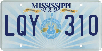MS license plate LQY310