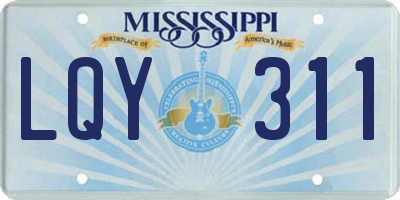 MS license plate LQY311