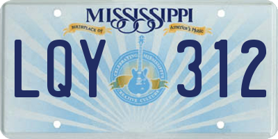 MS license plate LQY312