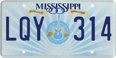 MS license plate LQY314
