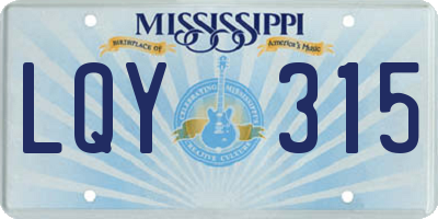 MS license plate LQY315