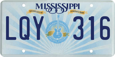 MS license plate LQY316