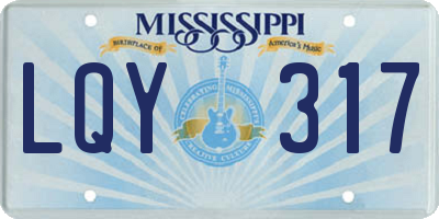 MS license plate LQY317