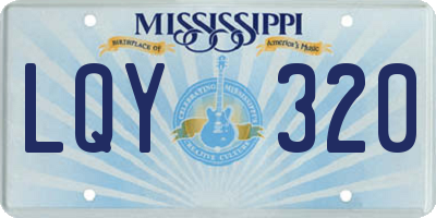 MS license plate LQY320