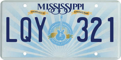 MS license plate LQY321