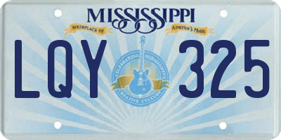 MS license plate LQY325