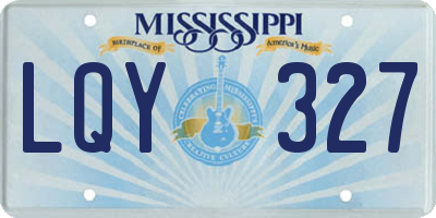 MS license plate LQY327