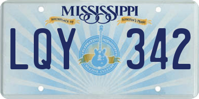 MS license plate LQY342