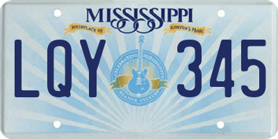 MS license plate LQY345