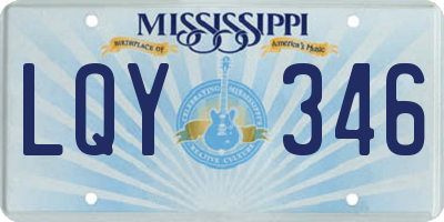 MS license plate LQY346