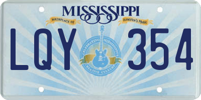MS license plate LQY354