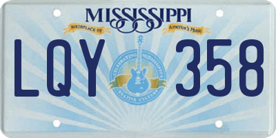 MS license plate LQY358