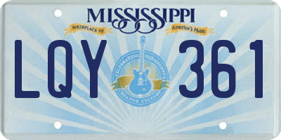 MS license plate LQY361