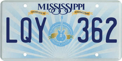 MS license plate LQY362
