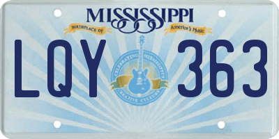 MS license plate LQY363