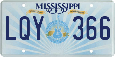 MS license plate LQY366