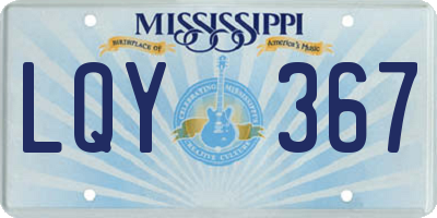 MS license plate LQY367