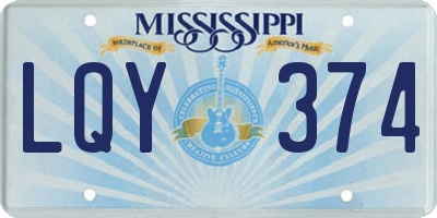 MS license plate LQY374